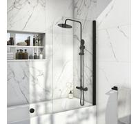 Plumb Warehouse S6 Radius Hinged Bath Screen