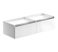 Plumb Warehouse Senigallia 1200mm Wall Hung Basin Unit Run (No Top) - White Gloss