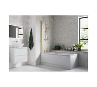Plumb Warehouse Single Straight Bath Screen - Brushed Brass