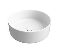 Plumb Warehouse Sulmoni 355mm Ceramic Round Washbowl & Waste - Matt Deep Blue Finish: Matt Deep Blue