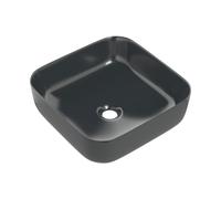 Plumb Warehouse Sulmoni 400mm Ceramic Square Washbowl & Waste - Matt White Finish: Matt White