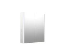 Plumb Warehouse Theta 580mm x 650mm 2 Door Mirror Cabinet with Glass Shelves - Savannah Green Finish: Savannah Green