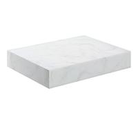 Plumb Warehouse Trento 600mm Wall Hung Basin Shelf - White Marble Size: 600mm, Finish: White Marble
