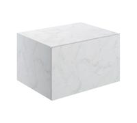 Plumb Warehouse Trento 600mm Wall Hung Storage Drawer - White Marble Size: 600mm, Finish: White Marble