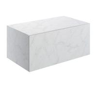 Plumb Warehouse Trento 800mm Wall Hung Storage Drawer - White Marble Size: 800mm, Finish: White Marble