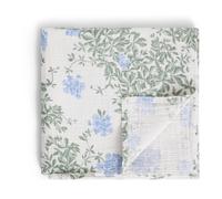 Plumbago Organic Cotton Swaddling Blanket Blue 110x110