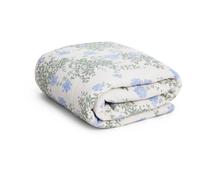 Plumbago Quilted Organic Cotton Blanket Blue 100x140