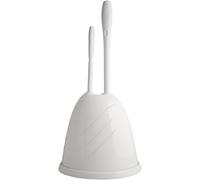 Plumbcraft 7506400 Plunger Cleaning Combo Kit with Hiding Caddy Durable, Heavy-Duty Brush Toilet Types with Sanitary Storage, White