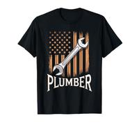 Plumber American Flag Plumbing Pipefitter 4th Of july T-Shirt
