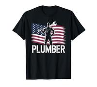 Plumber American Flag Plumbing Pipefitter 4th Of july T-Shirt