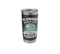 Plumber Because Even Electricians Need Heroes Design Stainless Steel Insulated Tumbler