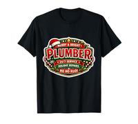 Plumber Christmas Merry and Bright Holiday Repairs Ho Ho H2O T-Shirt