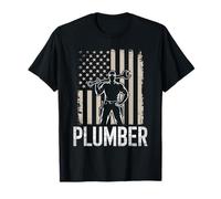 Plumber Dad American Flag Plumbing 4th Of july for Men T-Shirt
