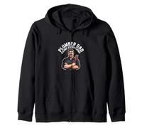 Plumber Dad Fixing Everything Fathers Day Hero Zip Hoodie