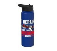 Plumber I Repair What Your Husband Fixed Mechanic Stainless Steel Insulated Water Bottle