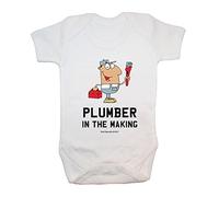 "Plumber in The Making" Bodysuit/Baby Grow, Baby Clothing, Cute, Funny, Baby Boy, Baby Girl, Unisex, Hilarious, Cheeky, Novelty, Christmas, Baby Shower, Birthday Gifts, Presents (3-6 Months)