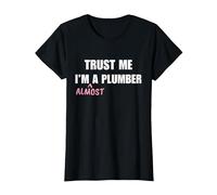 Plumber in Training Vocation Training Studies T-Shirt, Women, Black, Medium