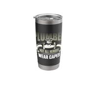Plumber Not All Heroes Wear Capes Heating Engineer Mechanic Stainless Steel Insulated Tumbler