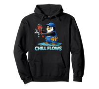 Plumber Penguin Cartoon Pipefitter Mascot Pullover Hoodie