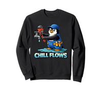 Plumber Penguin Cartoon Pipefitter Mascot Sweatshirt