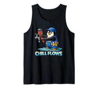 Plumber Penguin Cartoon Pipefitter Mascot Tank Top