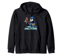 Plumber Penguin Cartoon Pipefitter Mascot Zip Hoodie