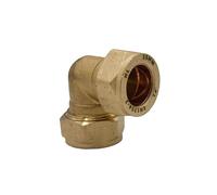 PlumbEZ 28mm Compact Compression Elbow Fittings - Brass 90° Plumbing Bend for Copper & Plastic Pipe | Leak Proof Compression Joints for Water, Gas & Heating Systems (1)
