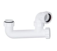 PlumbEZ Bath Trap 40mm (1.1/2 Inch) Bath Trap/Shower Trap with Universal Outlet, White Shallow Bath Trap, 50mm Seal Bath Waste Pipe Solution with Cleaning
