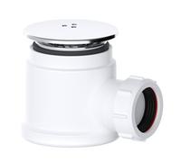 PlumbEZ Compact Chrome Shower Trap - 50mm Easy Clean Enclosure Tray Waste Trap - Shower Drain Cover Replacement Shower Drain with Shower Trap cover 1.1/2" Multi-fit