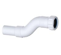 PlumbEZ Compact Flexible Waste Connector 1.1/4 Inch - 32mm Compression x Plain Spigot Drain and Shower Pipe - with Anti-Slip Ring