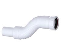 PlumbEZ Compact Flexible Waste Pipe Connector 1.1/2 Inch Outlet - 40mm Compression X Plain Spigot Waste Pipe Flexible Drain Pipe