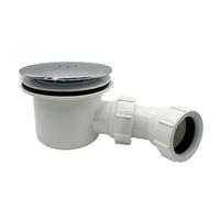 PlumbEZ Multi-Fit Chrome Shower Trap - 90mm Easy Clean Enclosure Tray Waste Trap - Shower Drain Cover Replacement, Shower Drain with Shower Trap Cover 1.1/2" Multi-fit