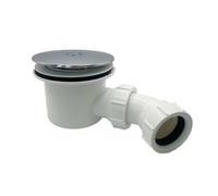 Plumbez Multi-Fit Chrome Shower Trap 90mm, Easy Clean Waste For Shower Tray With Drain Cover, 1.5" Multi-Fit Shower Drain Kit