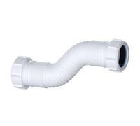 PlumbEZ Multi-fit Flexible Drain Pipe - 1.1/4 Inch, 32mm Flexible Shower Waste Compression Fitting
