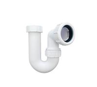 PlumbEZ Multi-fit Swivel P Trap 32mm (1.1/4') Sink Waste Pipe Trap, BS EN 274-1:2002 Compliant. with EPDM Sealing Washer and 75mm Seal. Basin Trap, Ideal for Effective Kitchen Sink Trap Solution