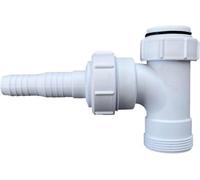 PlumbEZ Multi-Fit Waste Trap Adaptor Tee Nozzle 40mm 1.1/2" Swivel Swept Bsp Tee C/w Nozzle, Washing Machine Waste Splitter.