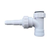 PlumbEZ Multi-Fit Waste Trap Adaptor Tee with Nozzle - 40mm 1.1/2" Swivel Swept BSP Tee c/w Nozzle, Dishwasher Waste Pipe Connector, Washing Machine Waste Splitter, BS EN 24-1:2002 Compliant