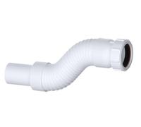 PlumbEZ Outlet Compact Flexible Waste Pipe Connector 1.1/2 Inch - 40mm Compression x Plain Spigot Adjustable Drain Pipe, Flexible Shower Pipe