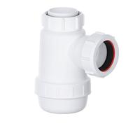 PlumbEZ Shallow Bottle Trap 40mm 1-1/2" with Anti-Slip Ring, Space Saving 38mm Seal Kitchen Sink Waste Kit, BS EN2574-1 Compliant Urinal Bottle Sink Trap.