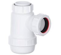 PlumbEZ Shallow Bottle Trap 40mm 1-1/2" With Anti-Slip Ring, Space Saving 38mm Seal Kitchen Sink Waste Kit, Bs En2574-1 Compliant