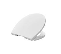PlumbEZ Soft Close Toilet Seat White - Top Fixing & Quick Release - Universal Oval 420×360mm - Adjustable Stainless Steel Hinges - Slow Close WC Seat, Easy Clean, Heavy Duty 1.2 kg - 5 Year Guarantee