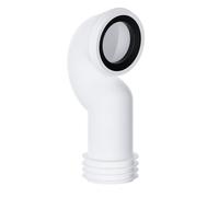 PlumbEZ Swan Neck Bent Pan Connector Spacesaver Toilet Waste Pipe Connector, 90 Degree Toilet Pan Connector, 90-107mm Inlet Fits All Spigots, Outlet Suits 4"/110mm PVC-U & Cast Iron