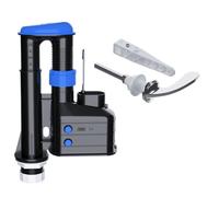 PlumbEZ Universal Dual Flush Toilet Syphon 1½" BSP Adjustable 7.5"-9.5" Internal Overflow WRAS Approved + Chrome Toilet Cistern Handle Adjustable Arm - Toilet Flush System Replacement Kit