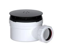 PlumbEZ Universal Outlet Shower Trap - 90mm Shower Drain, Easy to Clean Shower Waste, High Flow 30 L/Min - 1.1/2" (40mm Outlet). (Black)