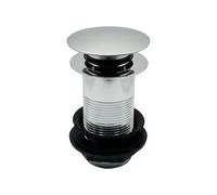 PlumbEZ Unslotted Mushroom Clicker Waste - Chrome Click Clack Stainless-Steel Mushroom Pop Up Basin Waste, 1.1/4 Inch, 32mm for Bathroom Sinks - Unslotted