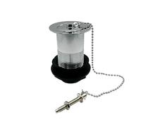 PlumbEZ Unslotted Sink Waste with Plug and Chain Chrome - Stainless-Steel Pop Up Basin Waste, 1.1/4 Inch, 32mm for Bathroom Sinks with Plug and Ball Chain - Unslotted