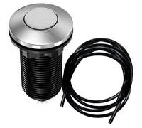 Plumbflex Garbage Disposal air switch for waste disposal, Stainless Steel Air Switch Push Button Air Switch kit, Works with most major garbage disposal brands, 1.5 meter air hose included