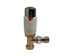 Plumbhub Angled TRV X, White/Chrome (Fits Drayton TRV4) | Full Replacement TRV