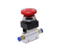 plumbify Store 1PCS Red Mushroom Cap Emergency Stop Button Self Lock 2 Position 3 Way Air Pneumatic Mechanical Valve MOV-3 1/8" Thread(12mm)