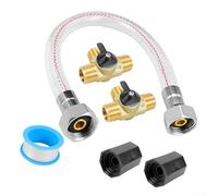 Plumbing Conversion Kit for RV Water Heaters Including Brass Check Valve, Three-Way Valve, Flexible Hose, and Sealing Tape for Secure Fitting (B)